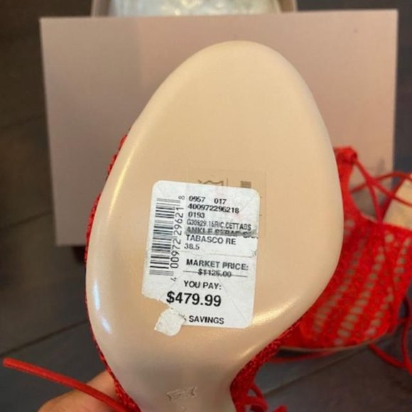 Italian made crochet gladiator red heels - Picture 5 of 6